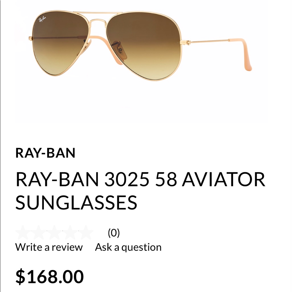 Rayban Aviator Sunglasses